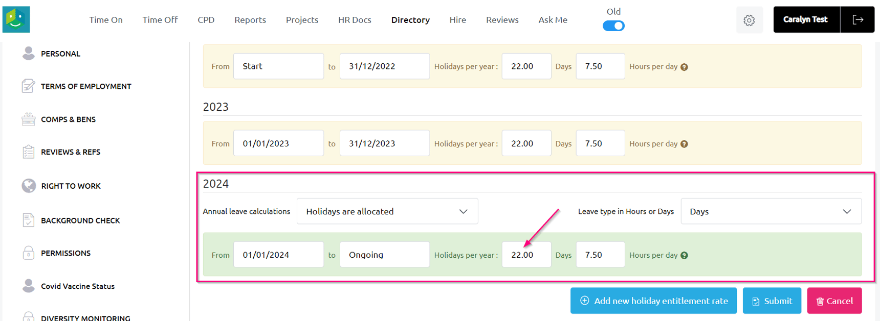 Leave Allocation How to edit an employee's annual leave allocation