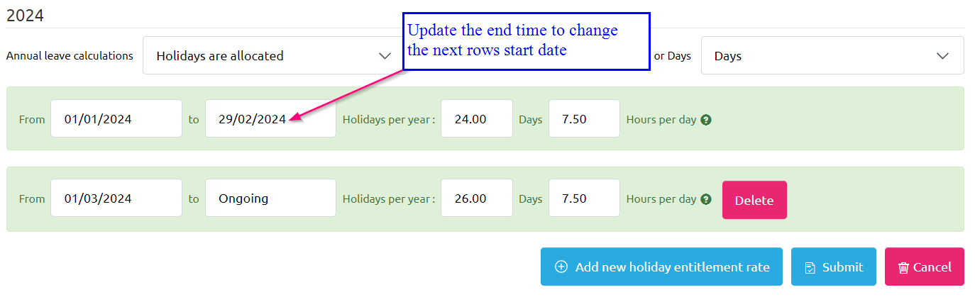 Leave Allocation How to edit an employee's annual leave allocation