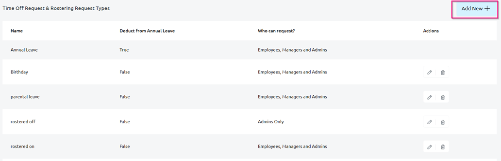 How to add in new leave types