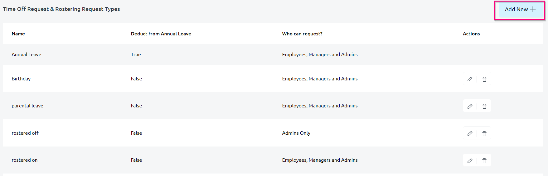 How to add in new leave types